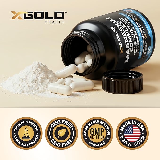 Magnesium 500mg - 7 in 1 | Magnesium Oxide, Bisglycinate Chelate,Citrate, Malate | Taurate |Vitamin B6 | Zinc | Bones, Muscle, Energy,Immune System High Absorption - Vegan- Non-GMO 120Caps