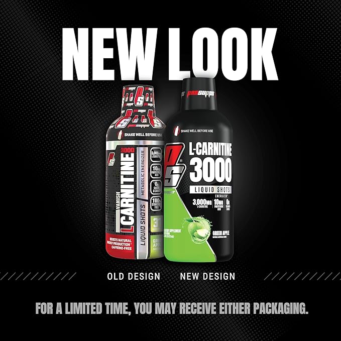 PROSUPPS L-Carnitine Liquid 3000, Stimulant-Free Liquid Shots for Men & Women - Clean Workout Drink for Energy, Performance & Muscle Recovery - No Sugar, No Carbs - 31 Servings, Green Apple
