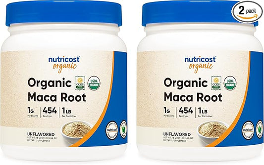 Nutricost Organic Maca Root Powder (1 LB) (2 Pack)