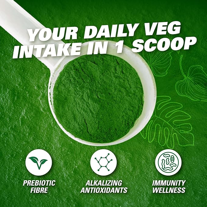 EHP Labs OxyGreens Super Greens Powder – Daily Greens & Superfood Supplement with Spirulina, Chlorella, Prebiotics, Digestive Enzymes, Antioxidants – 30 Servings (Forest Berries)