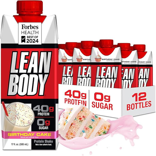 Lean Body Protein Shake - Birthday Cake (12 Drinks, 12 Fl. Oz. Each)