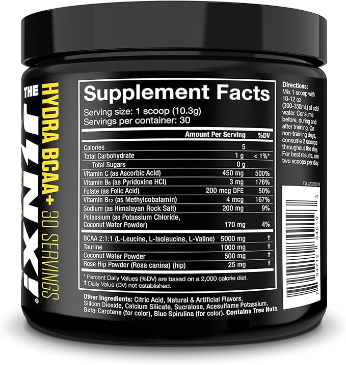 JNX SPORTS The Jinx! Hydra BCAA+ Post Workout Recovery Drink - Hydration with Electrolytes for Men & Women - 30 Serving, Lemon Lime