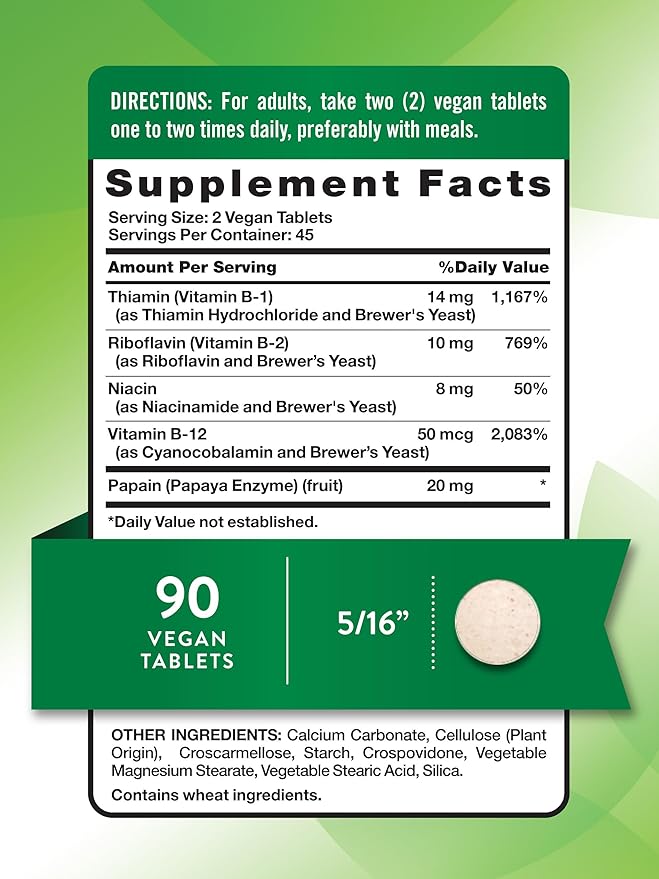 Nature's Truth Vitamin B Complex | Plus B12 | 90 Tablets | High Potency | Vegan and Non-GMO Supplement