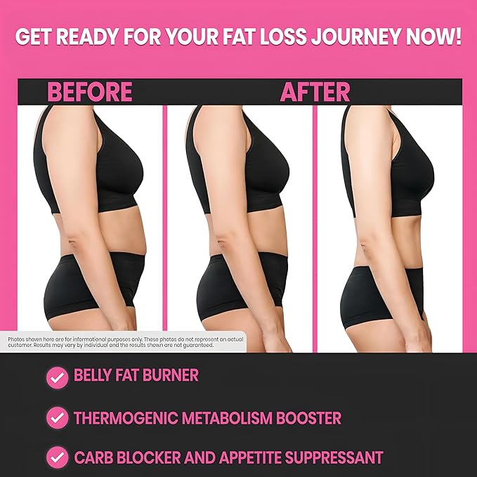 Fat Burner for Women | Weight Loss - Night Time Fat Burner with Carb Blocker & Appetite Suppressant | Less Craving | Belly Fat Burner & Thermogenic Metabolism Booster Made in USA | Third Party Tested