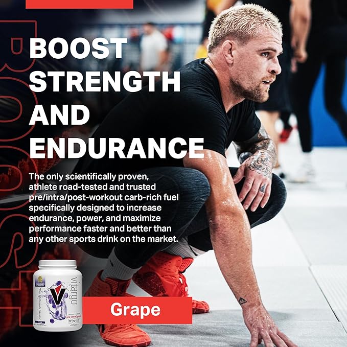 Vitargo Carbohydrate Powder | Feed Muscle Glycogen 2X Faster | 4.4 LB Grape Pre Workout & Post Workout Recovery Powder| Carb Supplement for Recovery, Endurance, Gain Muscle Mass