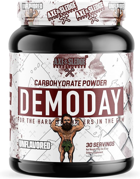 Axe & Sledge Supplements Demo Day Intra-Workout Carbohydrate Powder with Cluster Dextrin, Carb10, Hydromax, & Palatinose, Enhances Performance and Pumps, 30 Servings (Unflavored)