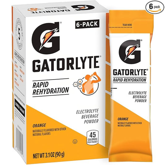 Gatorade Gatorlyte Powder Orange, 16.9oz (Pack of 6)