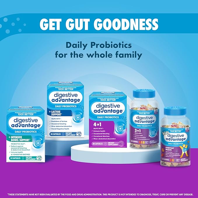Digestive Advantage Probiotics - Daily Probiotic Gummies, 80 Count (ASA-117)