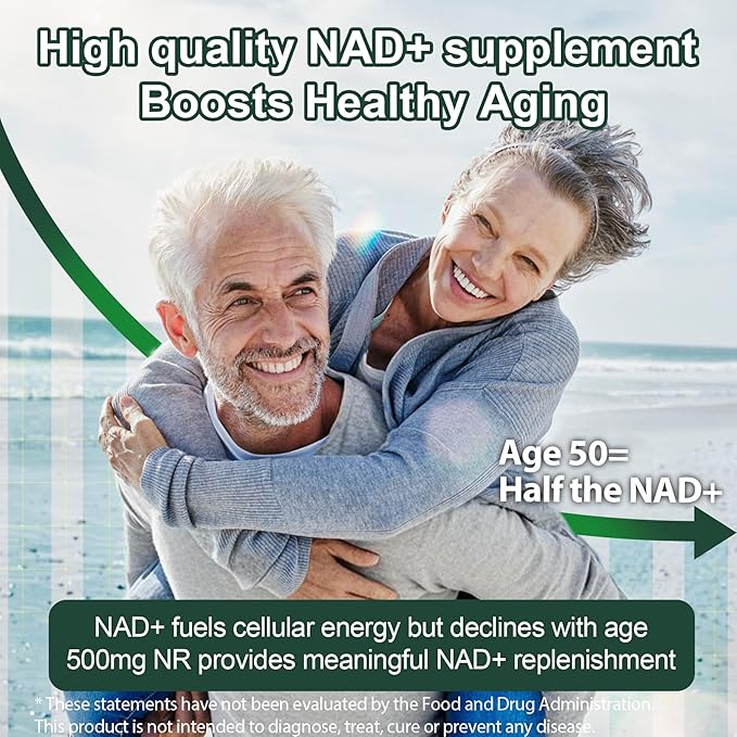 NAD+ Supplement for Women & Men,Nicotinamide Riboside 1000mg| Resveratrol,B3,CoQ10| Liposomal NMNH Supplement Alternative for Anti-Aging, Energy, Focus & Cell Regeneration,Sugar Free,MADE IN USA,60cts