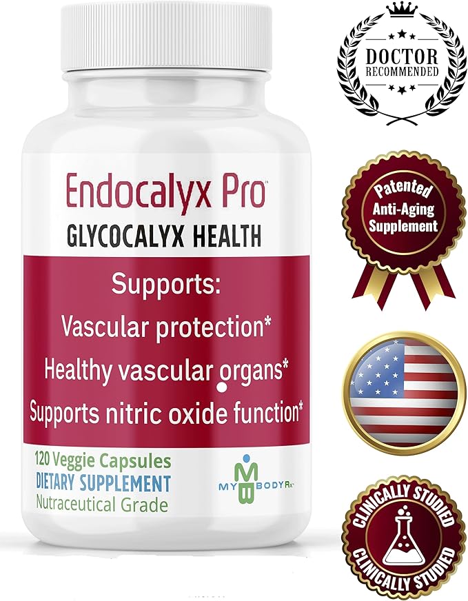 Endocalyx Pro Supplement – Endothelial Glycocalyx Support 120 Capsules - Vascular & Microcirculation Health – Clinically-Studied – Patented – Supports Nitric Oxide Functions