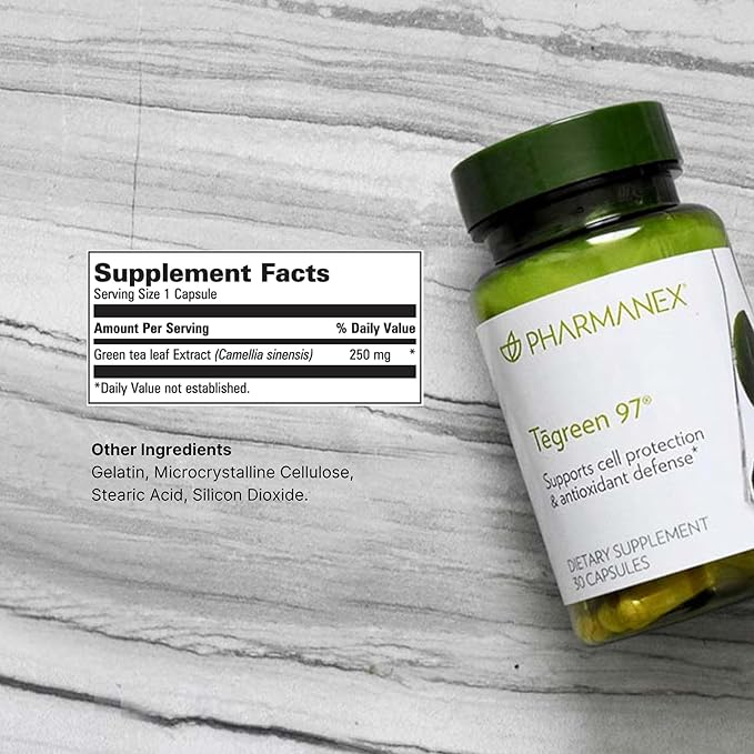 Nu Skin Pharmanex Tēgreen 97 | 30ct | Premium Green Tea Extract Capsules, Powerful Antioxidant & Metabolic Booster with Digestive Enzymes, Essential for a Healthy Lifestyle