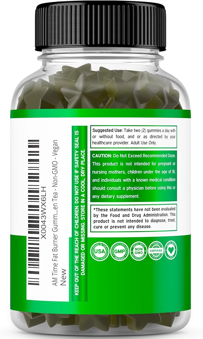 Mushroom 10 in 1 Blend (120 Gummies) Focus & Brain Mushroom Supplement and Green Tea Fat Burner Weight Loss (60 Count) Appetite Suppressant Weight Loss Supplement for Men & Women - Vegan & Made in USA