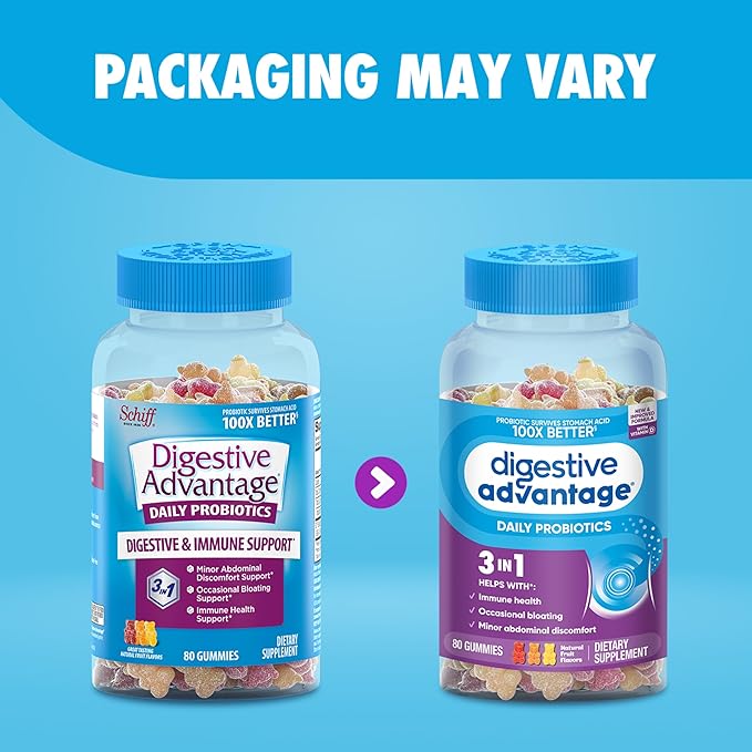Digestive Advantage Probiotics - Daily Probiotic Gummies, 80 Count (ASA-117)