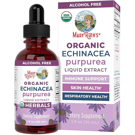 MaryRuth Organics Herbal Supplement Drop | Immune Support | USDA Echinacea Purpurea Liquid | Immune Support | Skin Health | Vegan | Non-GMO | Gluten Free | 1 Fl Oz