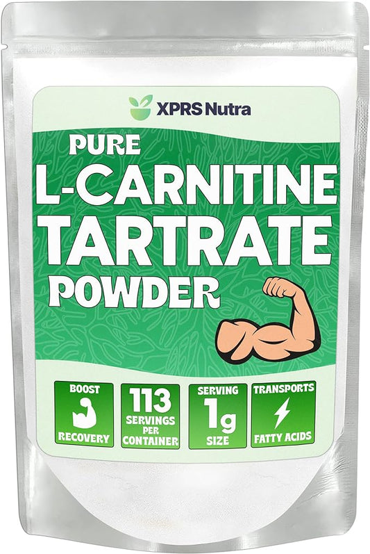 XPRS Nutra L Carnitine L Tartrate Powder - Premium Pure L Carnitine Tartrate - L-Carnitine Powder - Vegan Friendly Bulk L Carnitine Powder - Amino Acid L Carnitine Supplement (4 Ounce)