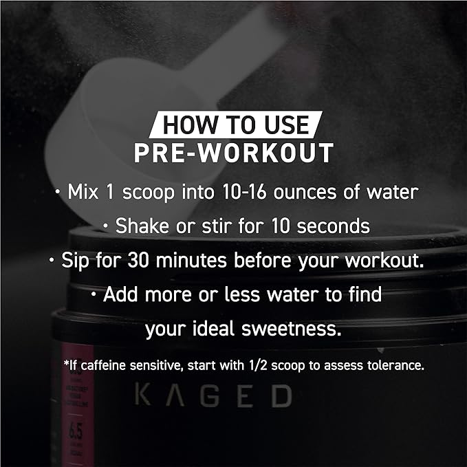 Kaged Original Pre-Workout Powder, Fruit Punch, Pre Formulated with Creatine, Beta Alanine, Pure Caffeine, 20 Servings