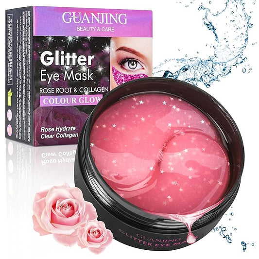 Under Eye Mask (30 Pairs),Under Eye Patches for Dark Circles,Puffiness and Eye Fatigue,Shimmering Eye Masks with Hyaluronic Acid Niacinamide,For Women and Men, Anti-Aging Eye Masks (Pink)