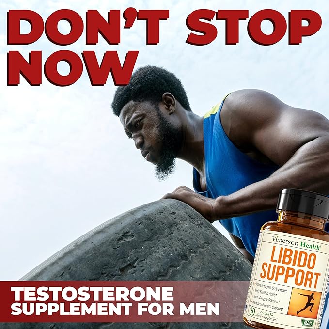 Libido Support For Men: Testosterone Supplement for Men with Fenugreek, Maca Root, Tongkat Ali, Horny Goat Weed, Tribulus. Male Enhancing Supplement, Testosterone Support, Muscle Builder - 30 Capsules