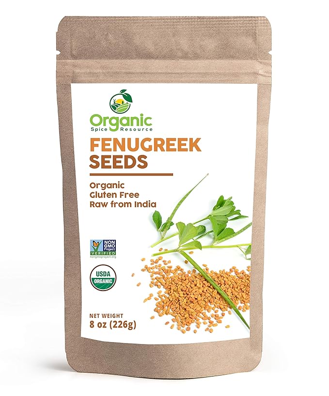 Organic Fenugreek Seeds | 8 Ounce | USDA Organics and Non-GMO Verified Project Approved | Product of India | 100% Raw and Natural | Resealable Kraft Bag by SHOPOSR
