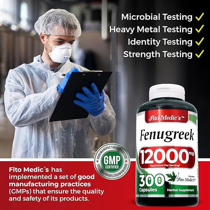 FITO MEDIC'S Lab | Fenugreek |300 Capsules |12000 mg| Fenugreek Capsules | Fenugreek Seed | Concentrate Extract | Fenugreek Supplements | Ultra high Absorption.