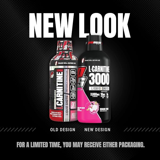 PROSUPPS L-Carnitine Liquid 3000, Stimulant-Free Liquid Shots for Men & Women - Clean Workout Drink for Energy, Performance & Muscle Recovery - No Sugar, No Carbs - 31 Servings, Dragon Fruit