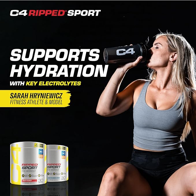 Cellucor C4 Ripped Sport Pre Workout Powder Fat Burner - NSF Certified for Sport + Sugar Free Preworkout Energy Supplement for Men & Women - 135mg Caffeine + Weight Loss - Fruit Punch, 30 Servings