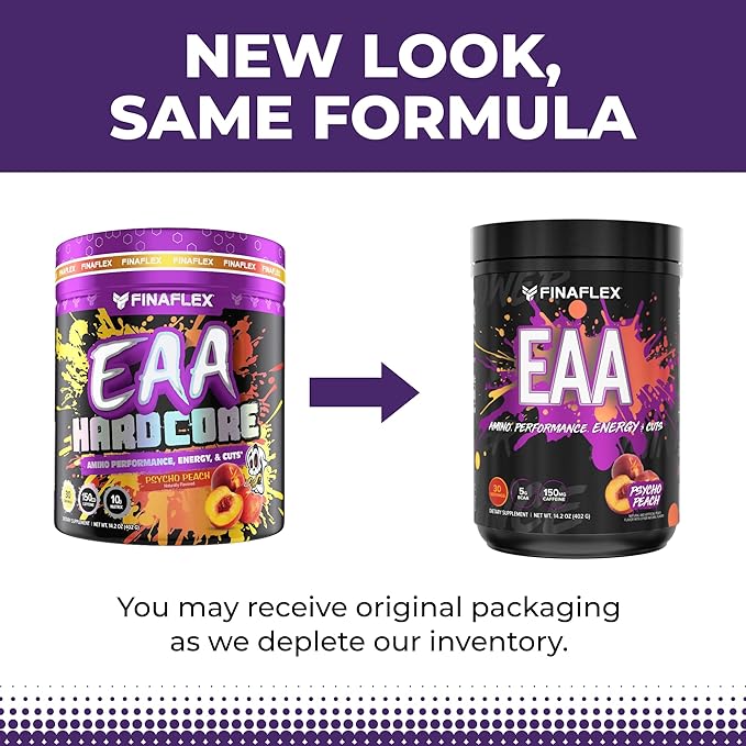FINAFLEX EAA, Psycho Peach - 14.2 oz - Promotes Performance, Energy & Cuts - with BCAAs, L-Glutamine, L-Arginine, Acetyl-L-Carnitine & Caffeine - 30 Servings