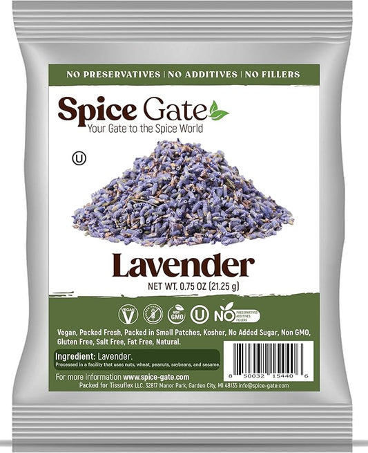Lavender Flowers - (0.75 oz) Dried Lavender Flower Buds for Tea and Cooking - Culinary Lavender Buds - Perfect for Edible Lavender Recipes, Drinks, Chicken Dishes, Lavender Tea, and More