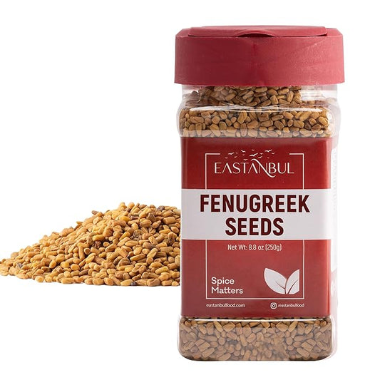 Eastanbul Fenugreek Seeds, 8.8oz, Methi Seeds AKA Fenogreco en Semillas,%100 Natural Fenugreek Seed for Hair Growth, Fungeek Spice For Tea, Seasoning & Sprouting, Vegan, Non GMO
