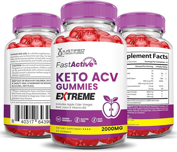 (10 Pack) Fast Active Keto ACV Gummies Extreme 2000MG Fastactive Keto Gummies Apple Cider Vinegar Formulated with Pomegranate Beet Juice Powder B12 Vegan Non GMO 600 Gummys
