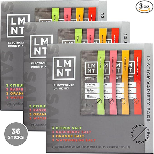 LMNT Zero Sugar Electrolytes - Variety Pack Bundle | Drink Mix | 36-Count