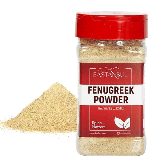 Eastanbul Fenugreek Powder, 8.5oz, Fenugreek Powder For Hair Growth, Ground Methi Seeds AKA Fenogreco Seed, Trigonella Foenum-Graecum, Perfect Spice for Indian Recipes, Natural, Vegan, Gluten Free