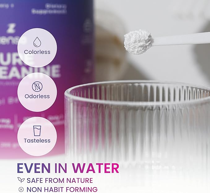 Pure L-Theanine Powder 100% [266gm-1,250 Servings] Natural L-Theanine Supplement - Only 1 Ingredient, Free of Sugar,Soy, Filler, Melatonin, Non-GMO, Vegan