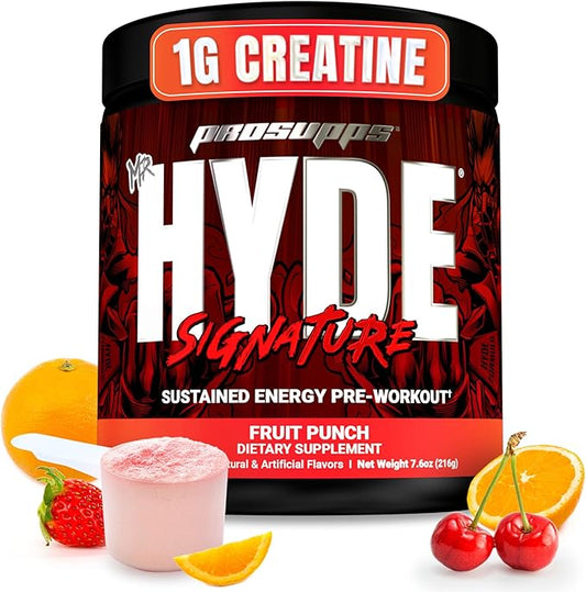 PROSUPPS Mr. Hyde Signature Pre Workout Powder with Creatine, Beta Alanine & Caffeine - Performance, Energy & Endurance - Clean Fitness & Gym Supplements for Men & Women (Fruit Punch, 30 Servings)