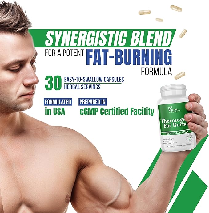 Dr Vitamins Thermogenic Fat Burner for Women and Men - Appetite Suppressant for Weight Loss - Includes Green Tea Extracts for Bloat Relief - Metabolism Booster - 30 Weight Loss Pills