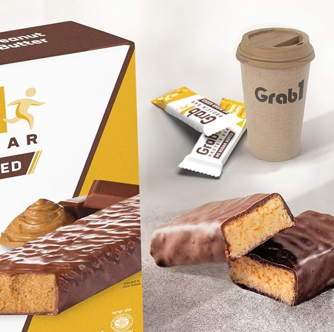Grab1 Sugar Free Protein Bars, Peanut Butter (3 Pack- 12 Bars) | 7g Fiber | Delicious and Nutritious | Low Calorie | Zero Sugar