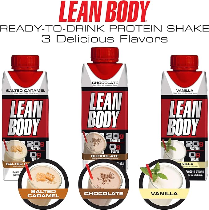 LABRADA Nutrition - Lean Body RTD Whey Protein Shake, Convenient On-The-Go Meal Replacement Shake for Men & Women, 20 Grams of Protein – Zero Sugar, Lactose & Gluten Free, Vanilla (Pack of 16)