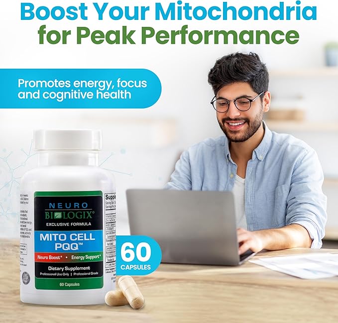 Mito Cell PQQ Supplement for Optimal Mitochondrial Support - Pyrroloquinoline Quinone Supplement to Promote Enhanced Energy & Performance & Cognitive Function - with CoQ10, NADH, Vitamin C & More