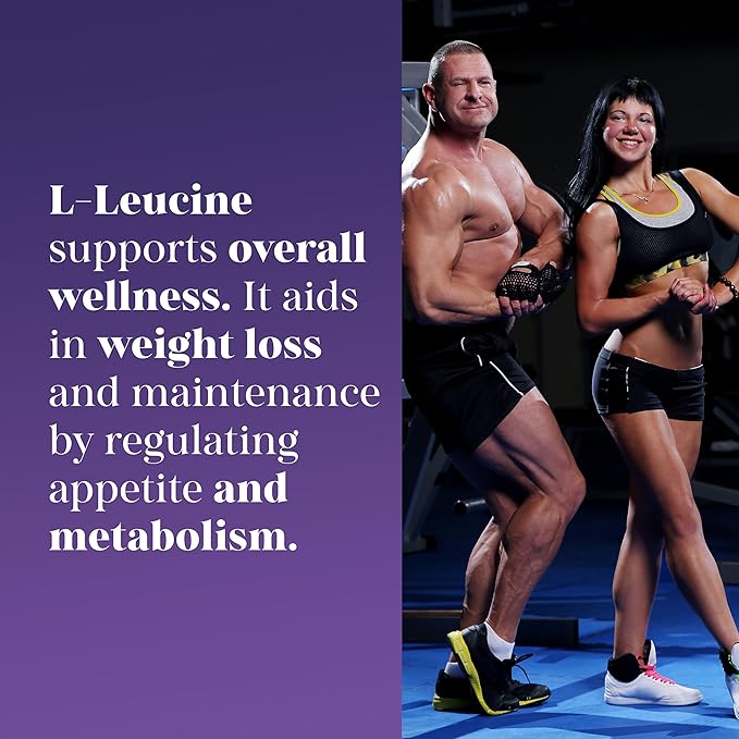 100% Pure L-Leucine 2000mg, Muscle Recovery and Support, Non GMO & Vegan - 60 Vegetarian Capsules