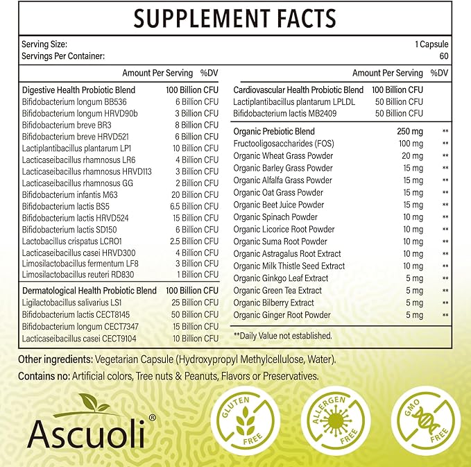 Probiotics for Women & Men - 300 Billion CFU, 22 Strains + 15 Organic Herbs Prebiotics Blend, Daily Probiotic for Digestive Health, Immune, Gut, Bloating - 240 Vegetarian Capsule (240-Days Supply)