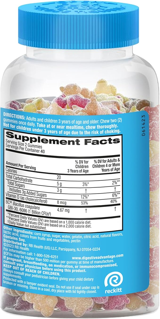 Digestive Advantage Probiotics - Daily Probiotic Gummies, 80 Count (ASA-117)