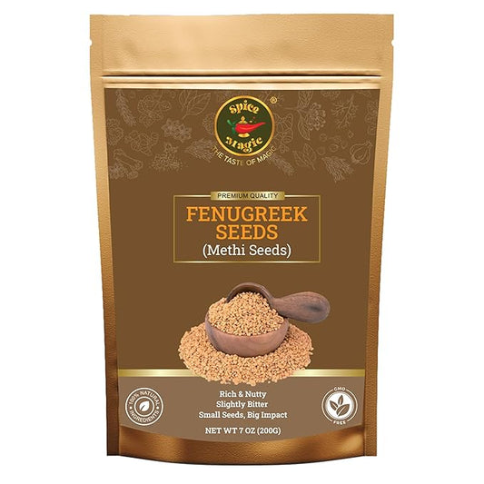 Spice Magic Fenugreek Seeds I Methi | Spice Whole 7oz (200g) ~ 100% Natural, Aromatic & Natural I Non-GMO I Indian Origin