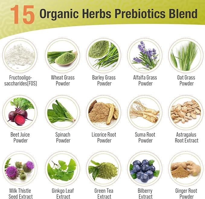 Probiotics for Women & Men - 300 Billion CFU, 22 Strains + 15 Organic Herbs Prebiotics Blend, Daily Probiotic for Digestive Health, Immune, Gut, Bloating - 240 Vegetarian Capsule (240-Days Supply)