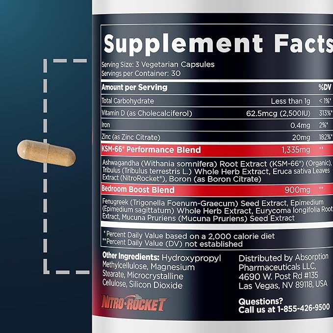 Promescent VitaFLUX Nitric Oxide Supplement, L Arginine l Quality Citrulline Supplements for Men + Testosterone Booster for Men Supplement w/Tongkat Ali (LongJack), KSM-66 Ashwagandha