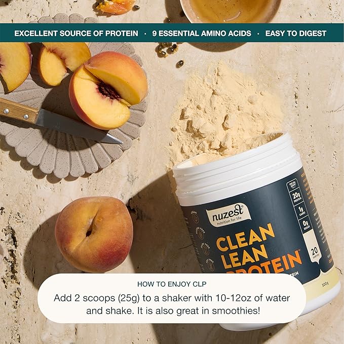 Nuzest - Pea Protein Powder - Clean Lean Protein, Premium Vegan Plant Based Protein Powder, Dairy Free, Gluten Free, GMO Free, Protein Shake, Rich Chocolate, 100 Servings, 5.5 lb