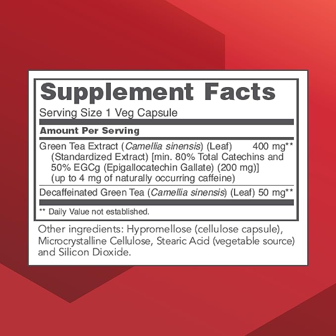 Protocol EGCg 200 mg - 200 mg EGCg Green Tea Extract - Phytonutrients & Polyphenols Supplement* - Kosher & Vegan - 90 Veg Capsules