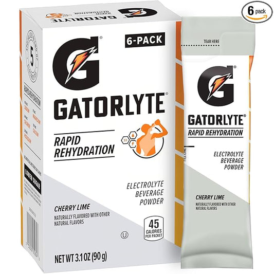 Gatorade Gatorlyte Powder Cherry Lime, 16.9oz, (Pack of 6)