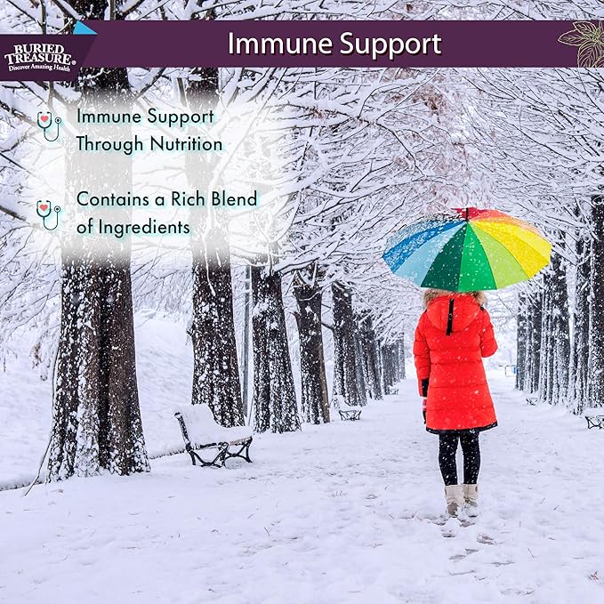 Buried Treasure ACF Immune Support - 16 oz, 16 Servings, Vitamin C, Elderberry, Zinc, Liquid Immune Booster with Vitamins and Minerals w/ Dose Cup