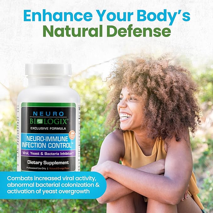 Neuro Immune Infection Control – Advanced Gut & Immune Support Supplement – Helps Maintain Yeast Balance & Digestive Function - Contains Monolaurin, L lysine, Elderberry, Cinnamon & Olive Leaf