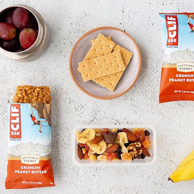 CLIF BAR - Crunchy Peanut Butter - Made with Organic Oats - Energy Bars - Non-GMO - Plant Based Protein Bars (15 Pack)